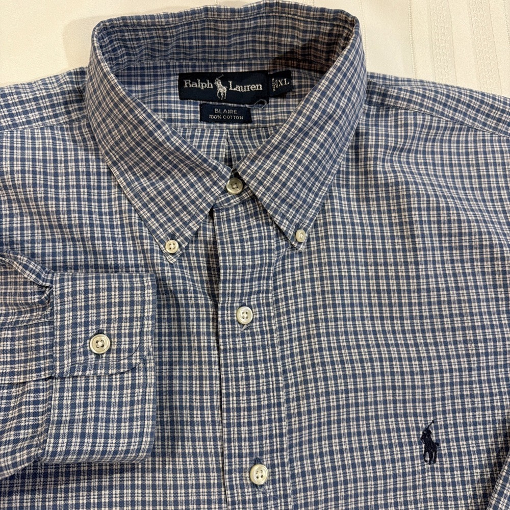 Polo Ralph Lauren Mens Size XL Blaire Button Up Long Sleeve Shirt‎ Blue